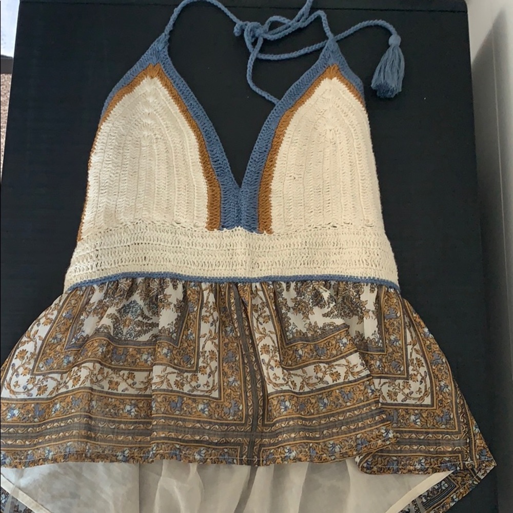 American Eagle woven halter tank